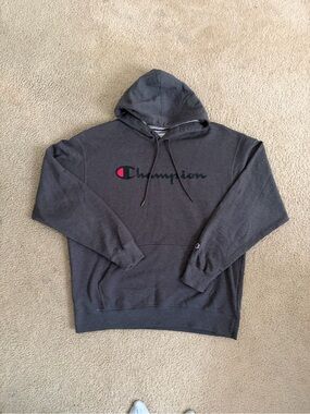 Champion Charcoal Gray Logo Pullover Hoodie